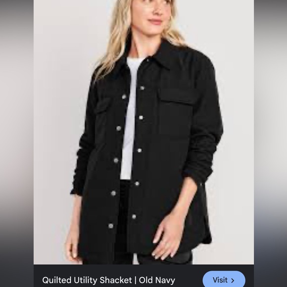 Old Navy Quilted Utility Jacket black NWT - Picture 1 of 15